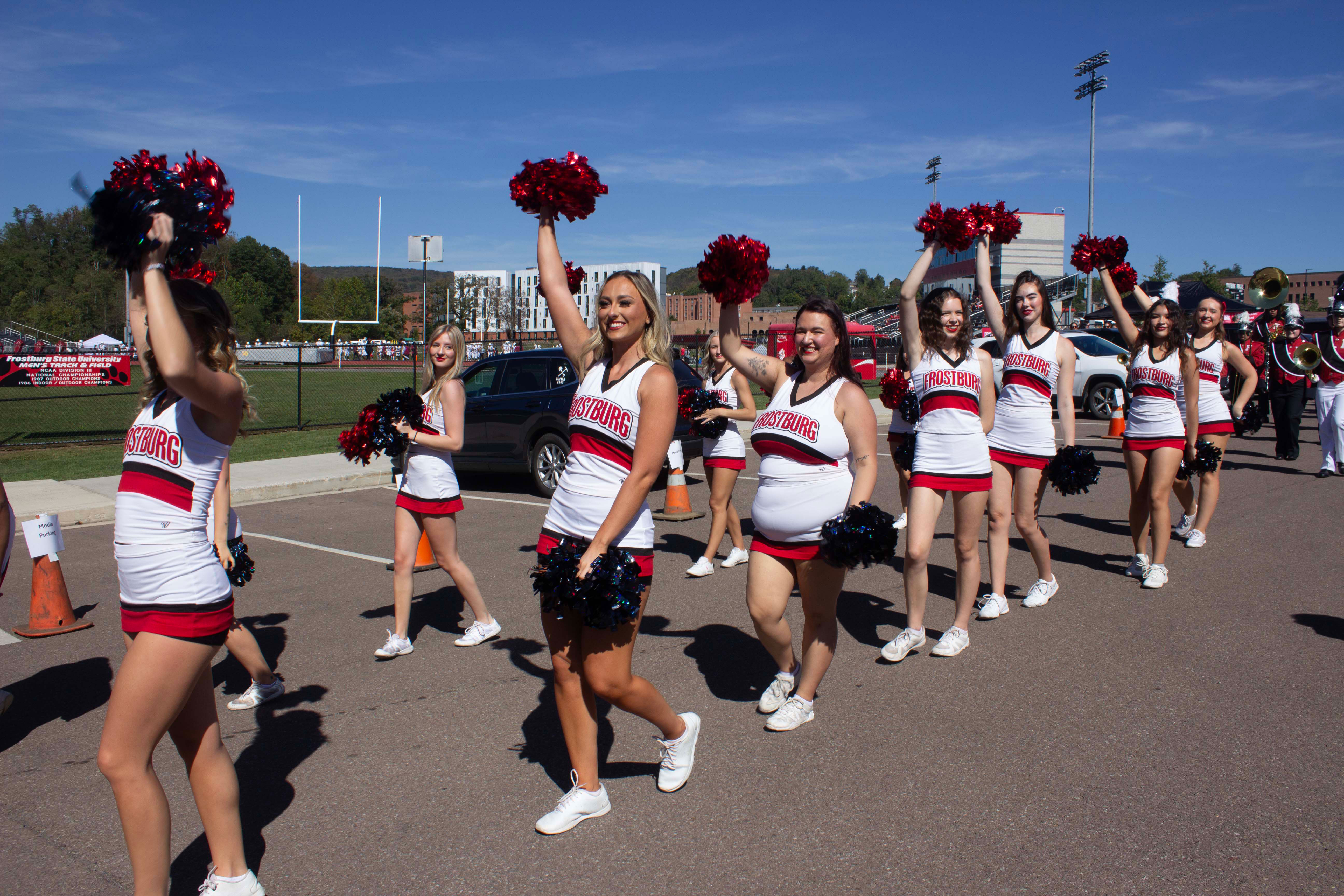 cheering at homecoming